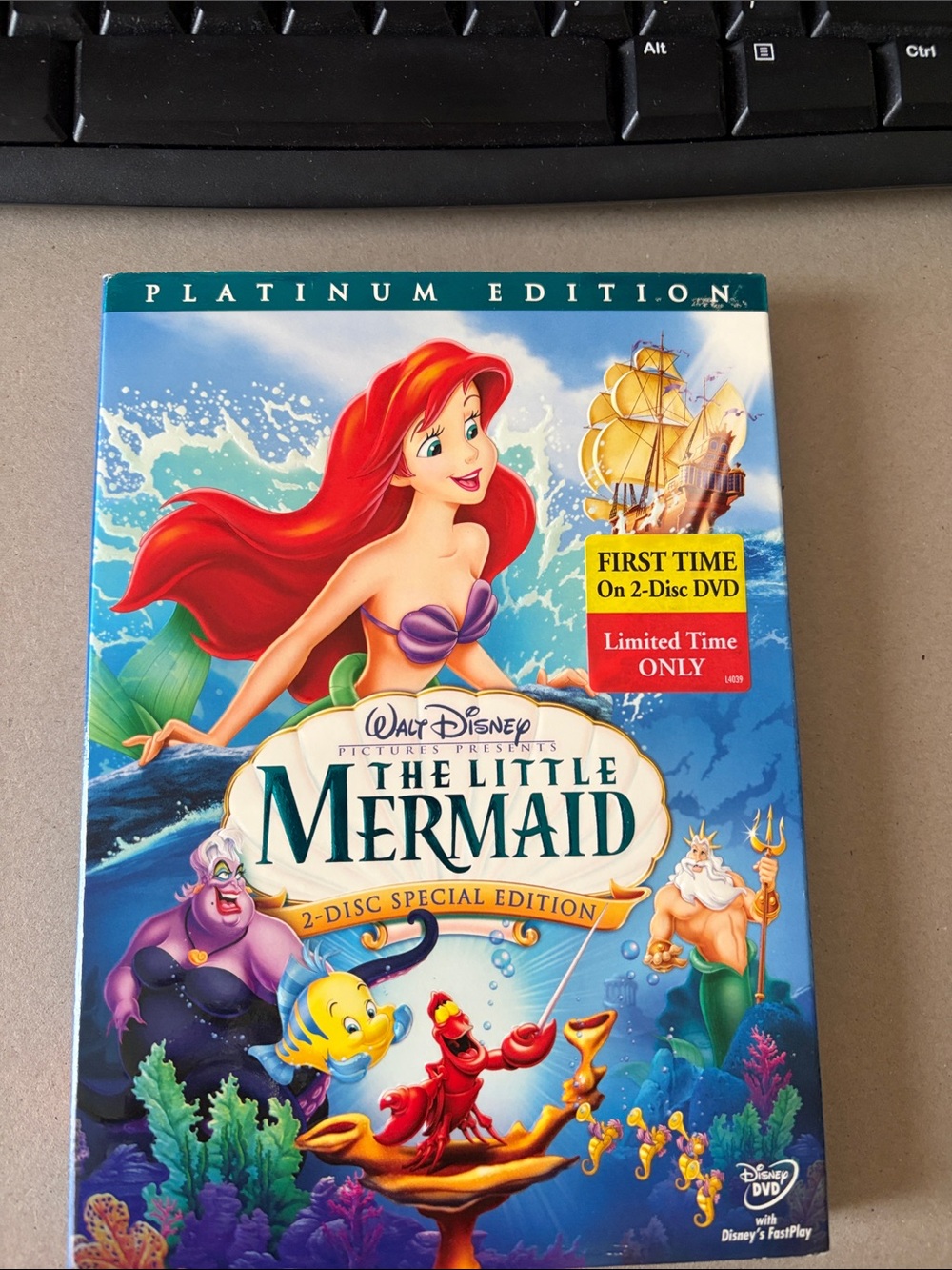 Walt Disney The Little Mermaid Platinum Edition DVD - Ariel Artwork NWT
